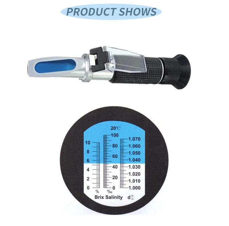 handheld refractometer Dual scale salinity refractometer brix meter 0~10% Brix 0~100% Salinity