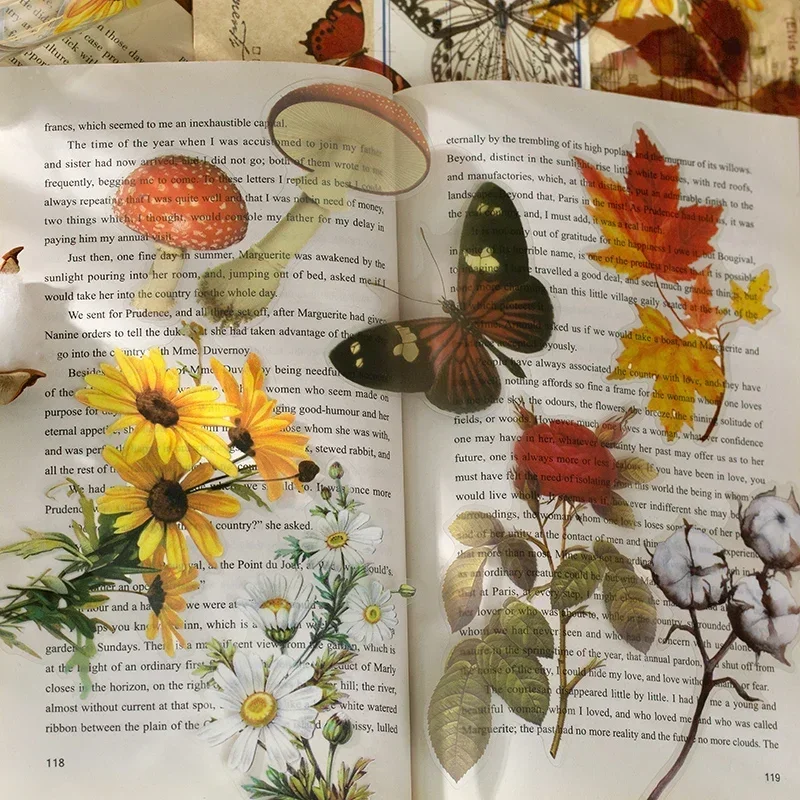 Mountain Wilderness Series PET Large Sticker Pack 11pcs Botanical Journal DIY Decor  Wild Trees Ferns