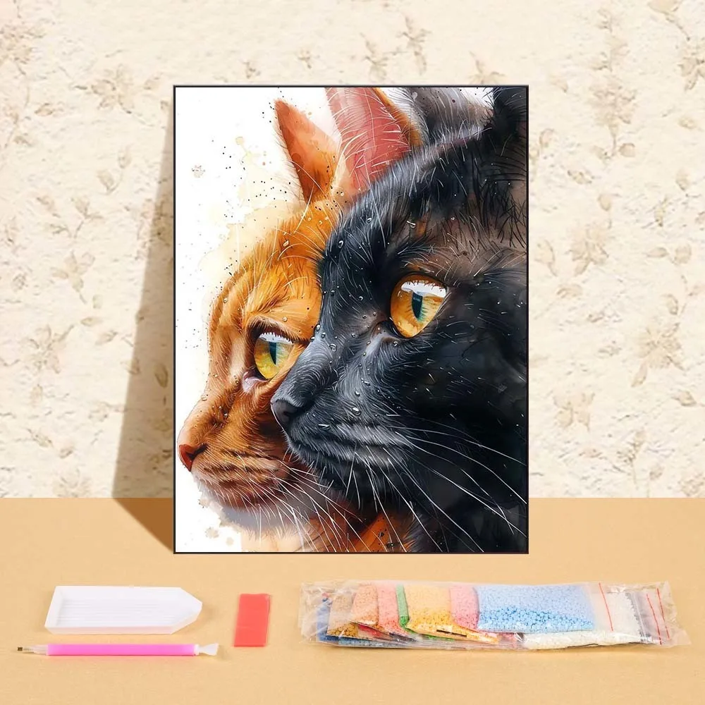 

DIY Diamond Painting New 2025 Animals Cat Festival Handmade Diamond Embroidery Painting Kits Full Round Drill Mosaic Picture