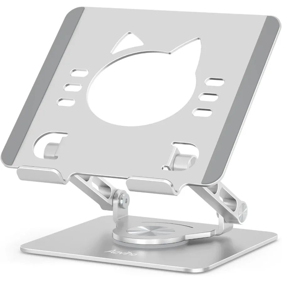 

Tablet Stand 360 Rotating Aluminum Holder Adjustable Portable and Foldable Monitors Stand for iPads Compatible with 412.9 Table