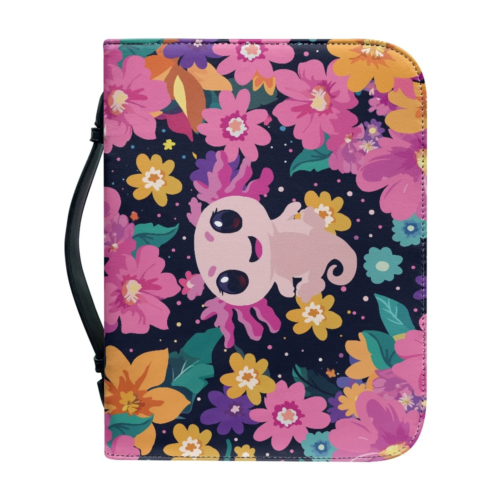 XIXIRIMIDO Cute Floral Theme New Trend Bible Book Covers PU Leather Large Capacity Bible Bag for Church