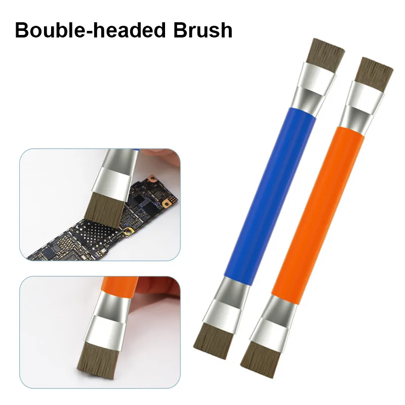 B&R Double-Headed Brush Anti-Static Motherboard Circuit IC Soldering Dust Cleaning Brush Electronic Rework Repair Tools