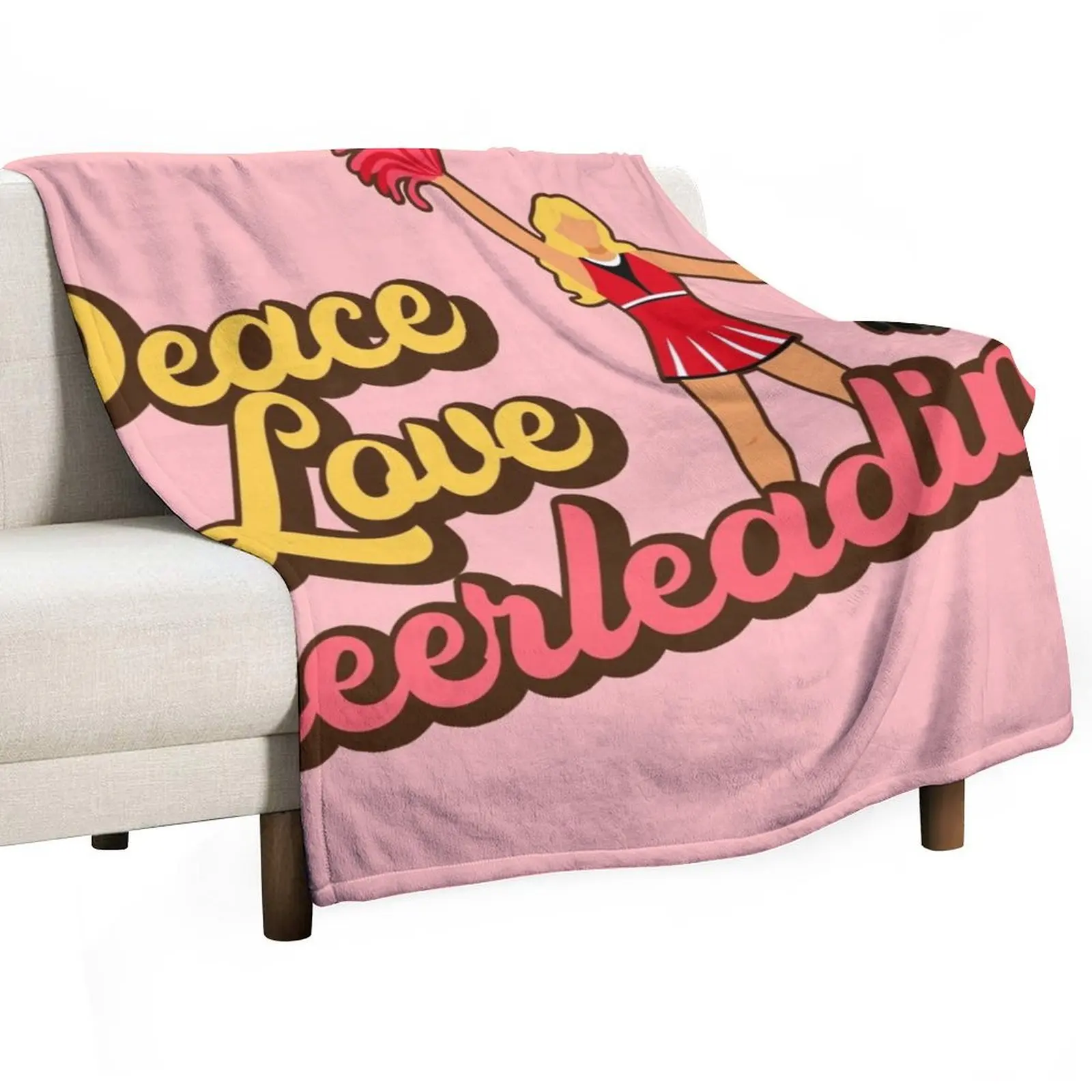 Peace Love Cheerleading. Throw Blanket Heavy Baby heavy to sleep Hairys Thin Cute Plaid Blankets