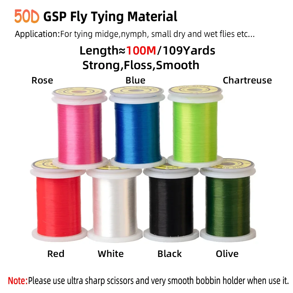 Wifreo 10D/20D/30D/50D/75D/100D/140D/200D GSP High Tensile Polyethylene Floss Line Fly Tying Material For Nymphs Dry/Wet Fly - view 6