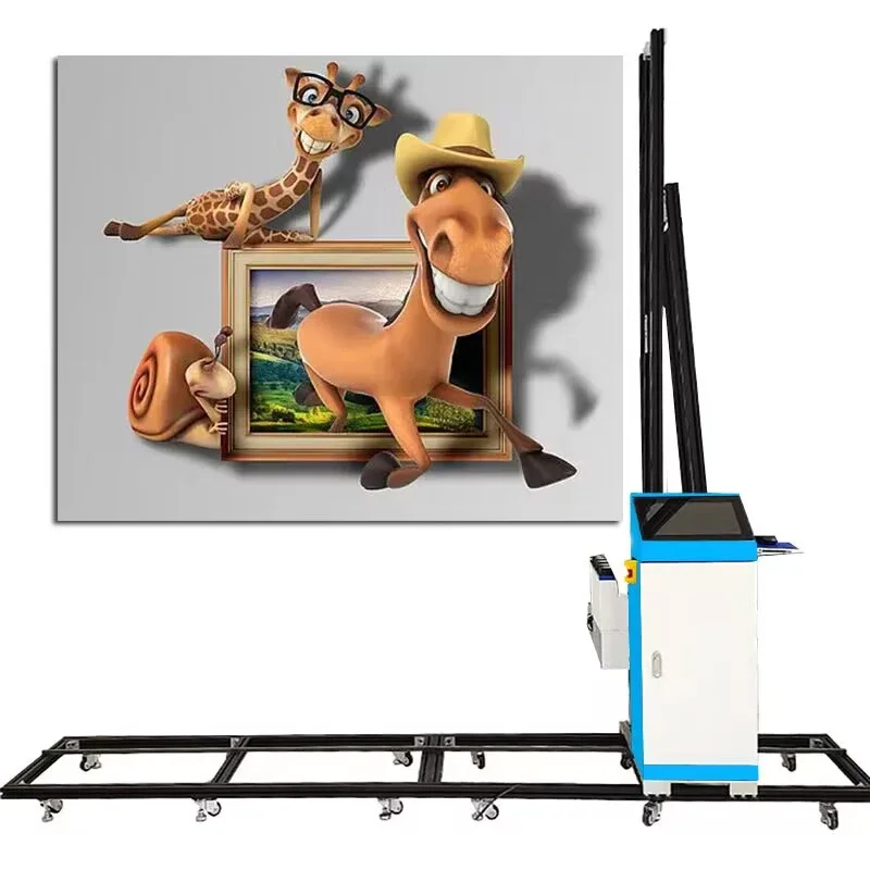 3D Outdoor Backdrop Vertical Mural Machine Smart Wall Decoration Ink Jet Printer High Resolution With Guide Rail & USB Interface