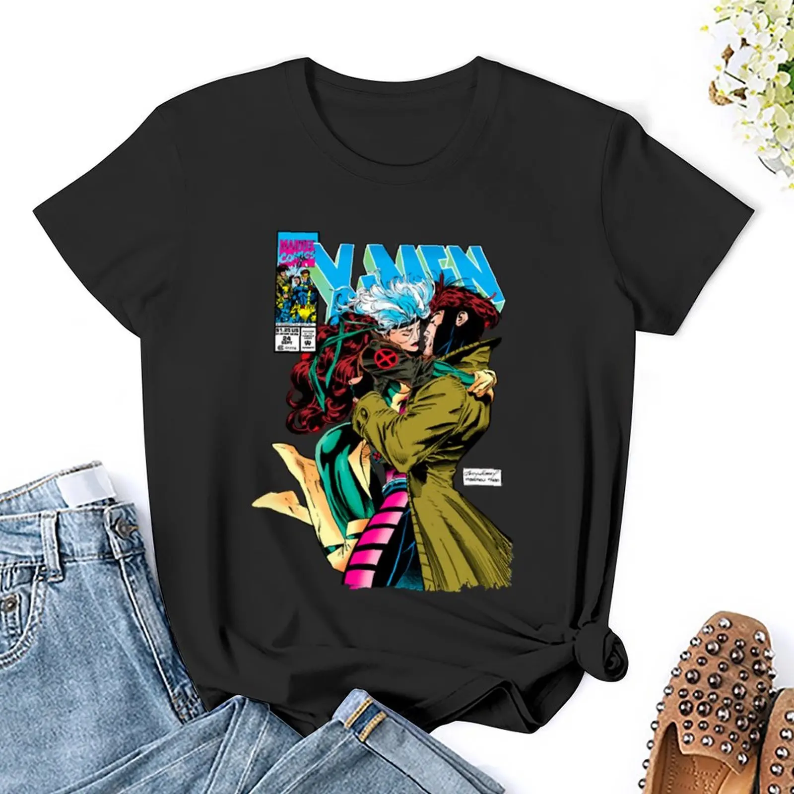 Gambit And Rogue T-Shirt summer top tops summer tops Aesthetic clothing Woman fashion