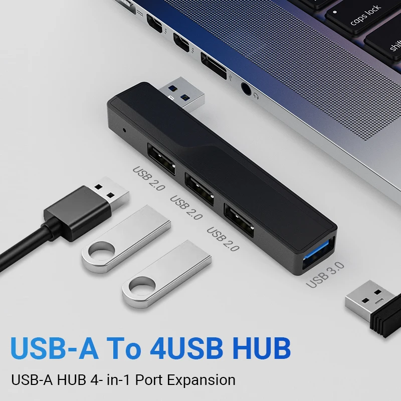 USB-A HUB 4 in 1 Port Extender USB Docking Station 4 Ports USB Hub 5.0Gbps USB3.0 USB2.0 Interface Docking Station For PC Laptop