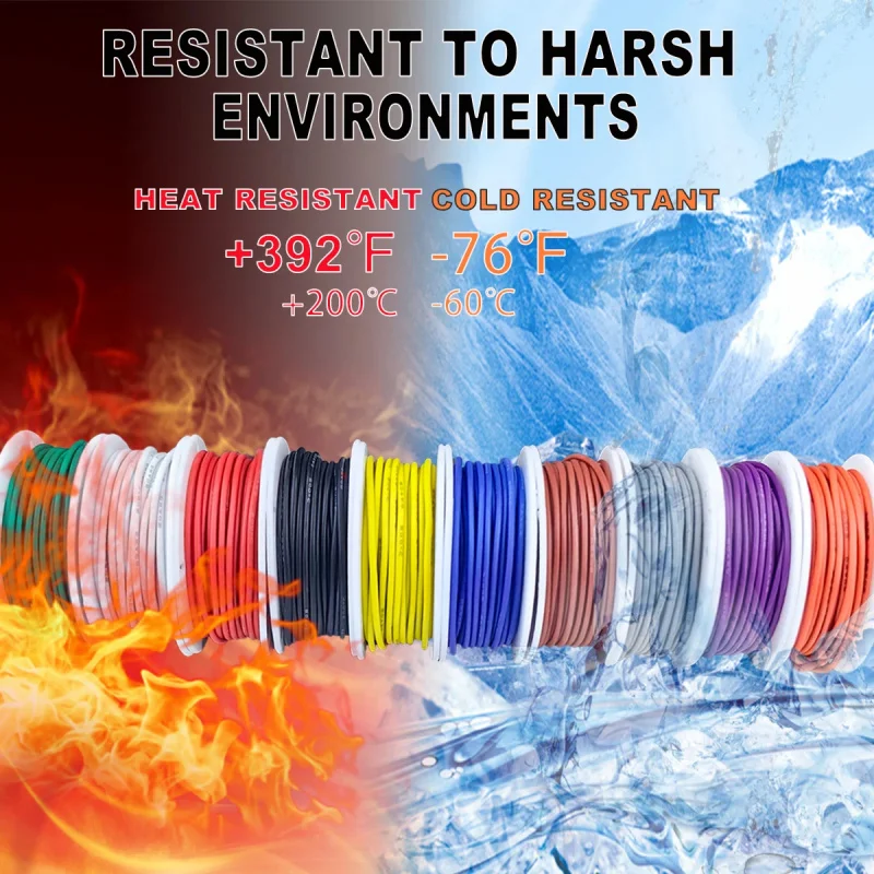 10 Colors 16-18-20-22-24-26-28-30 AWG Silicone Electrical Wire 18 Gauge Stranded Tinned Copper Hookup Wire Kit with Tools