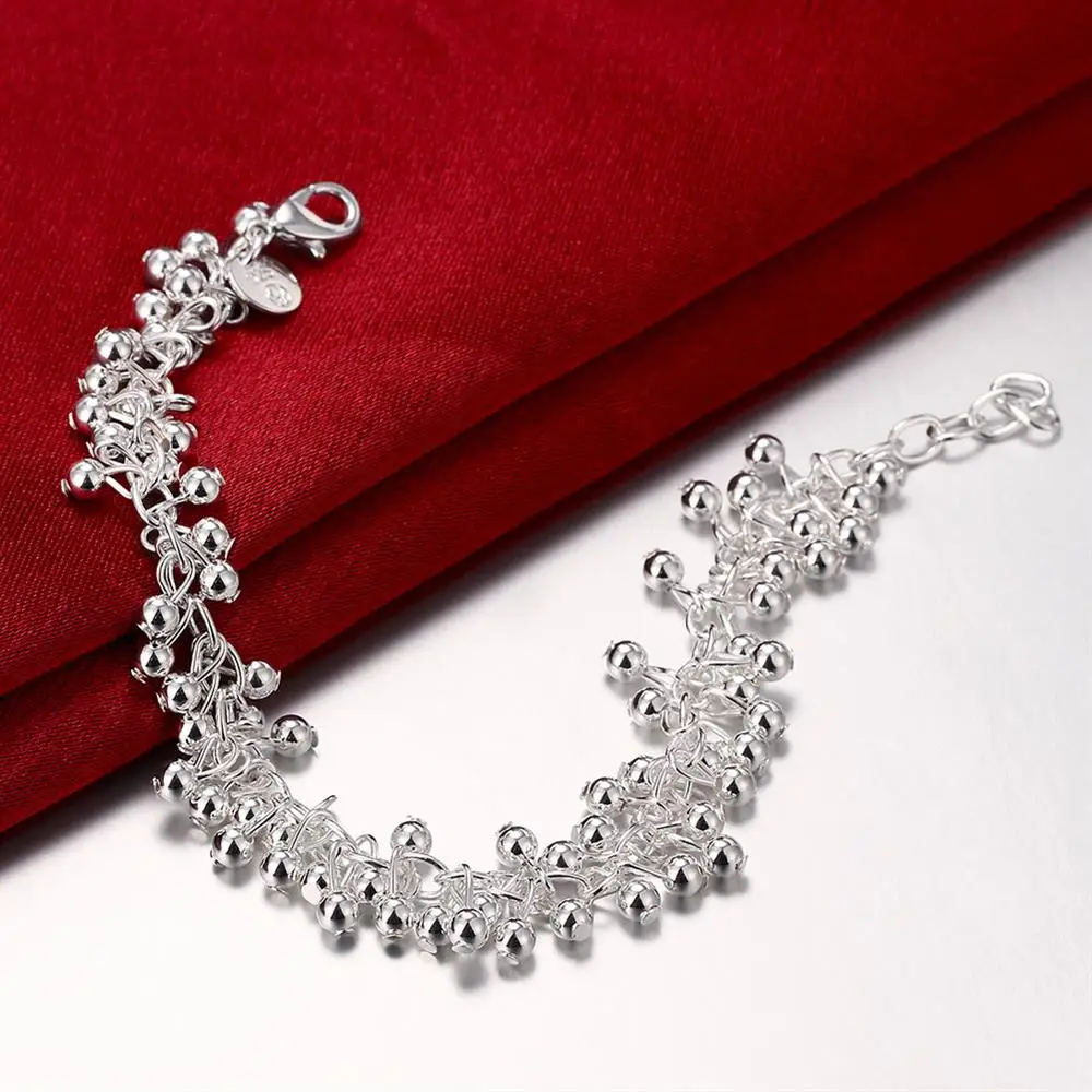 Korean fashion 925 Sterling silver Custom grape bead Bracelets for women wedding accessories party Christmas Gift brands Jewelry