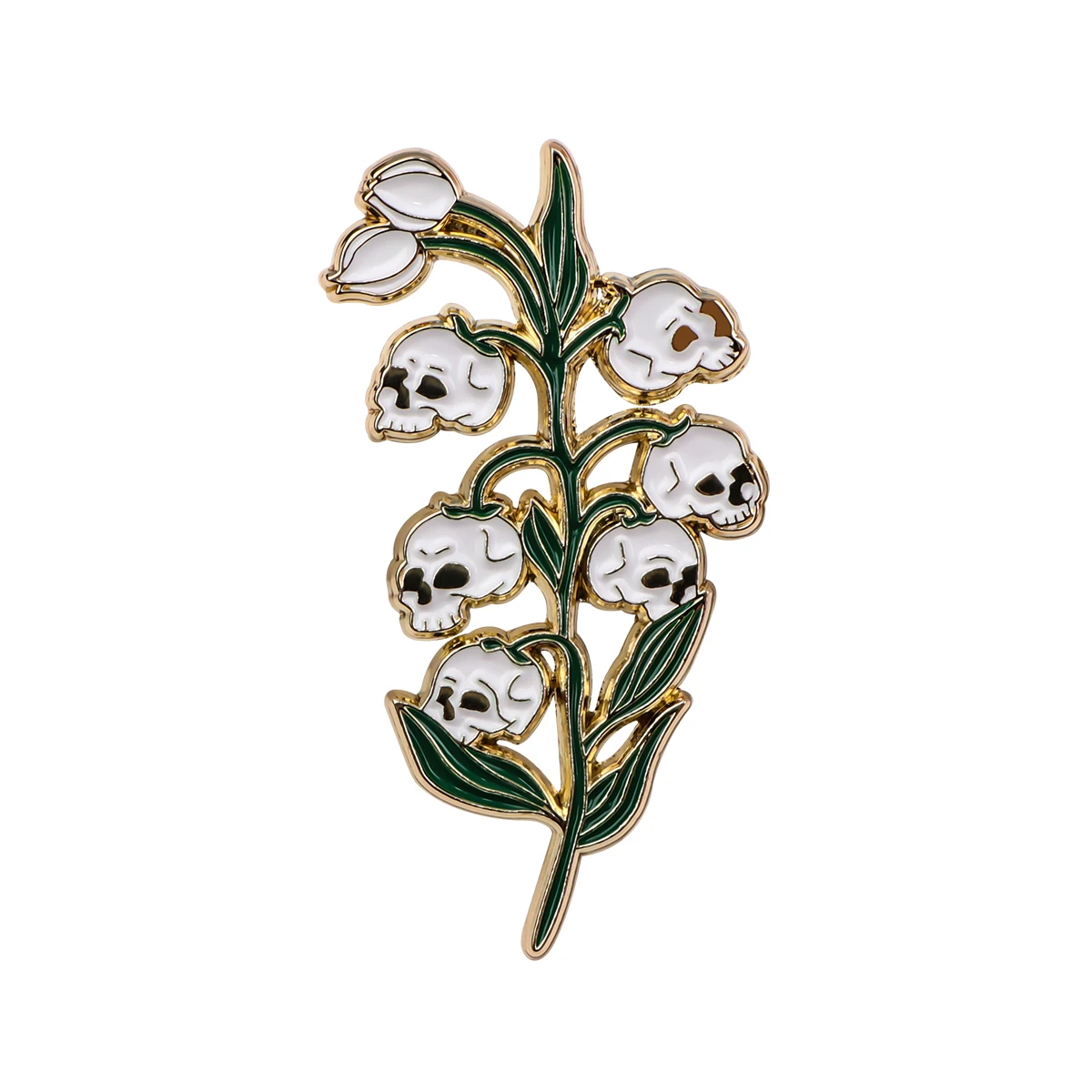 Punk Skull Flower Enamel Pins Women's Brooches Men Lapel Pins Badge on Backpack Costume Accessories Halloween Jewelry Gift