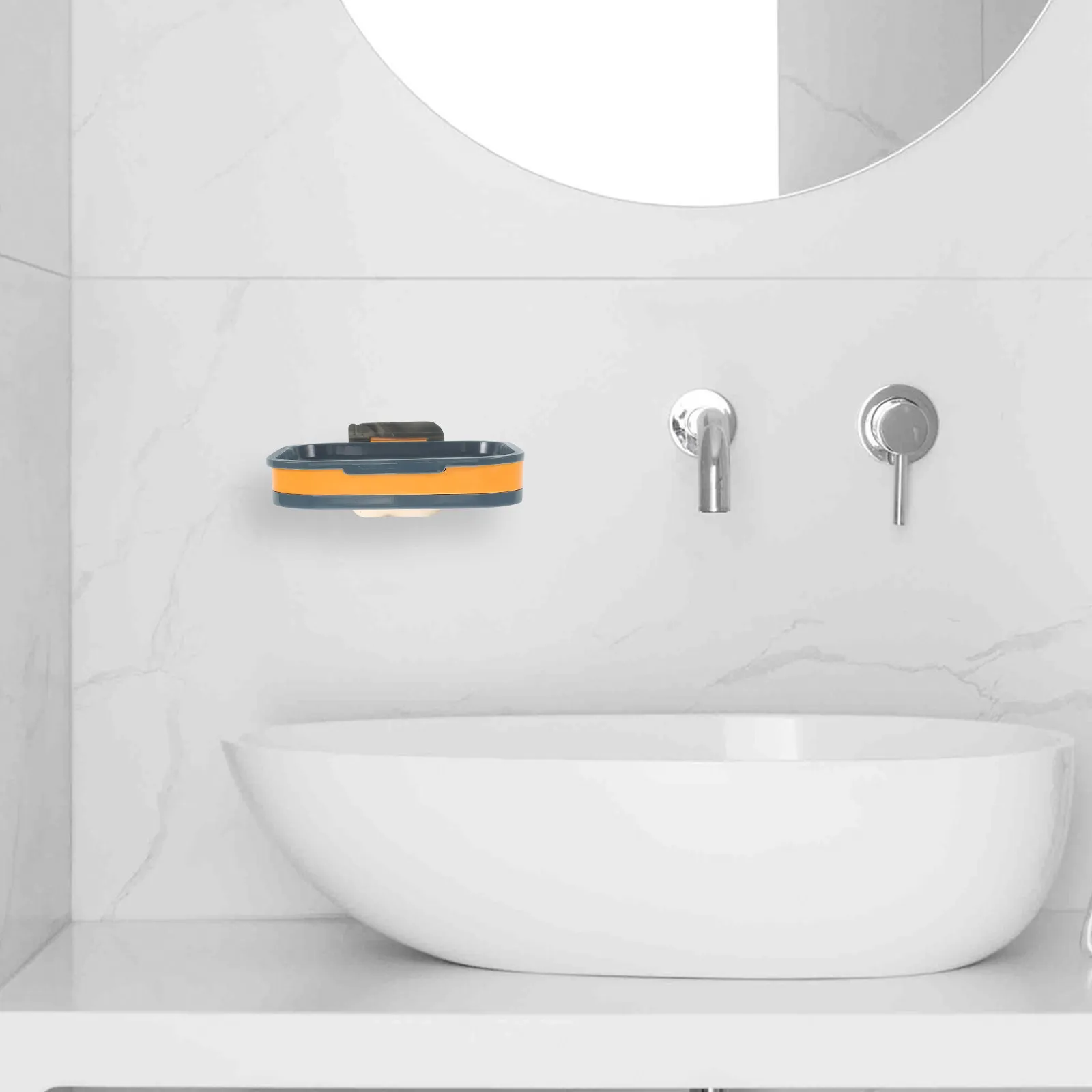 

2Pcs Soap Dish with Suction Cups Wall Mount No Drilling Required Ergonomic Design Fits Bathroom Kitchen Office Smooth Surfaces