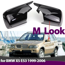 Side Rearview Mirror Cap Wing Side Mirror Cover 2024 New M Look Mirror Covers for BMW X5 E53 1999-2006 Replacement