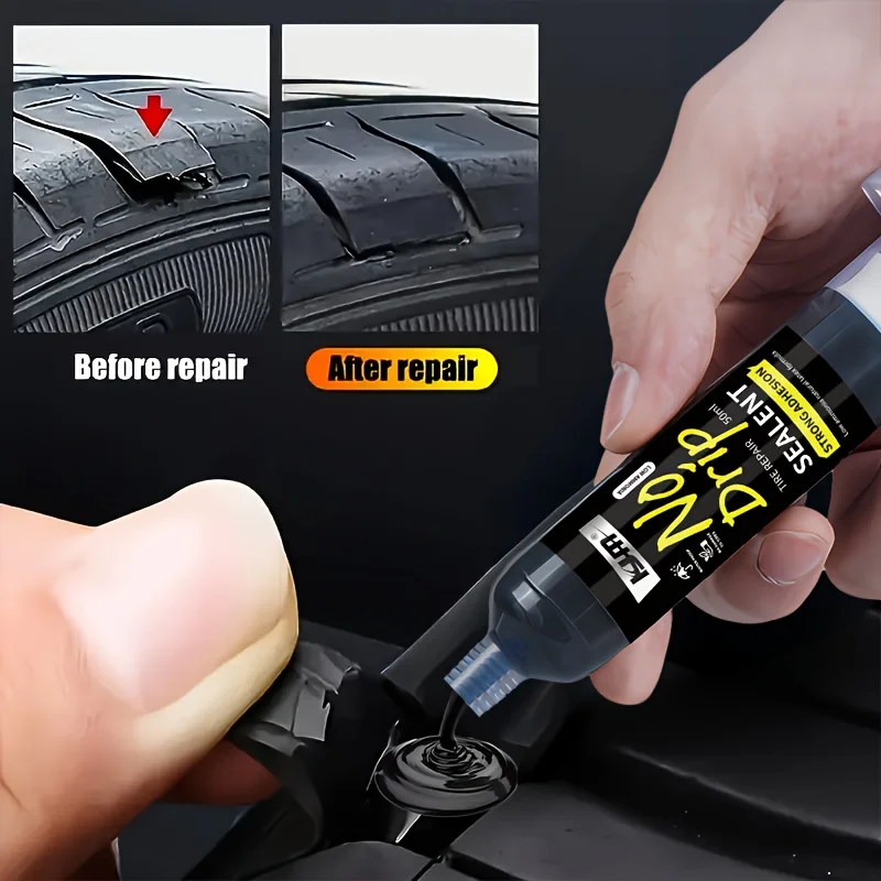 High-Strength Quick-Drying Rubber Tire Repair Compound - Black Elastic Soft Rubber Texture, Suitable for All Vehicle Models