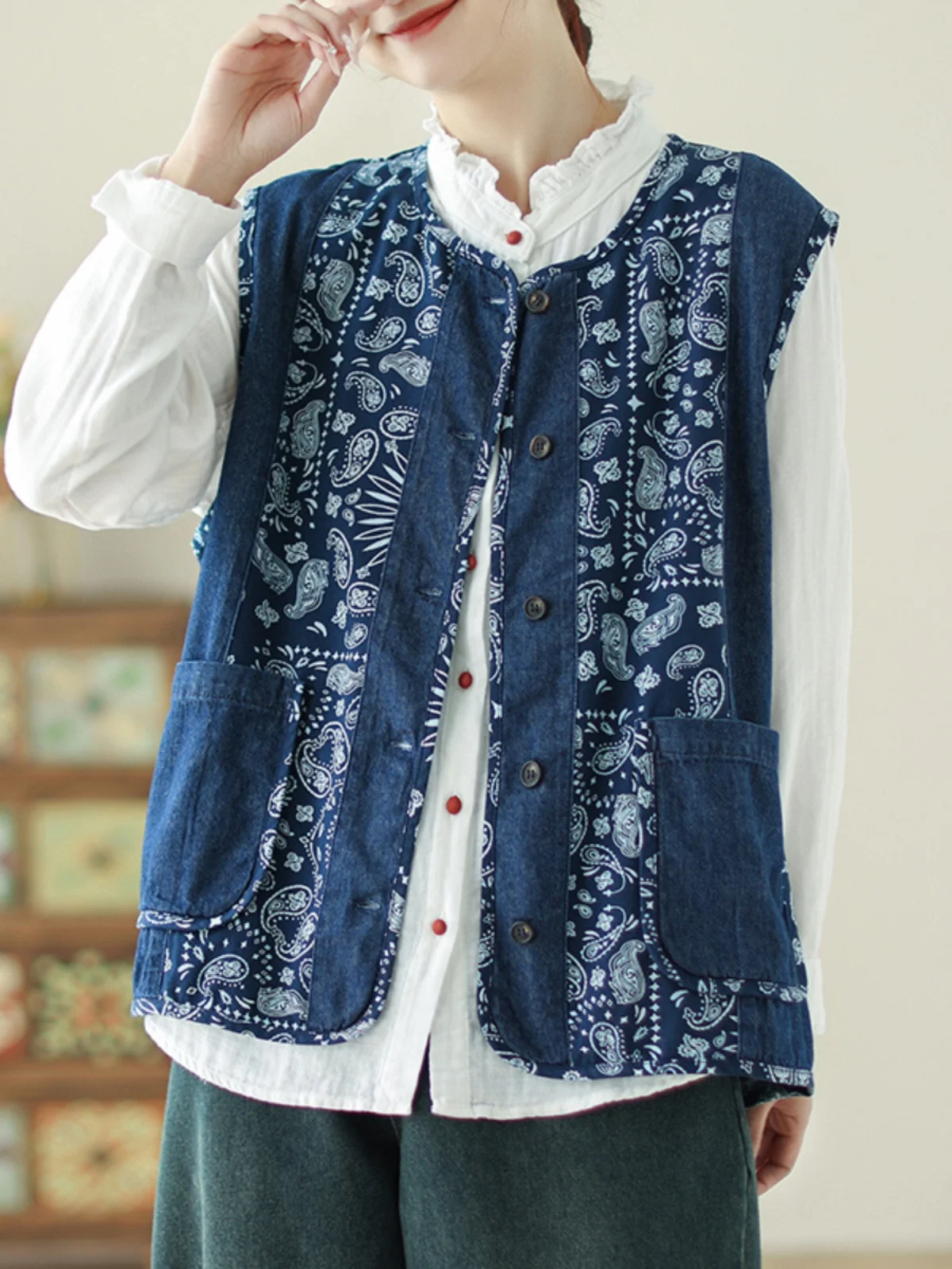 

Джинсовый жилет в японском стиле в стиле ретро, топ, женская весенне-летняя верхняя одежда, круглый многослойный топ на бретелях