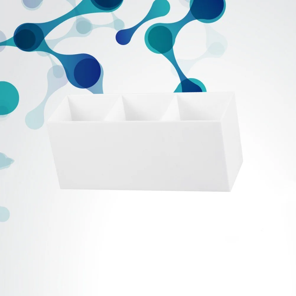 Make-up Lagerung Box 3-Gitter Desktop Halter Für Lippenstift Mascara Nagellack Schmuck Organizer Weiß Kunststoff Rack Augenbraue