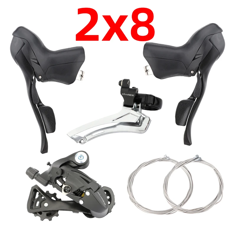 MicroNEW Rennrad Schalthebel 3x7 3x8 3x9 3x10 3X11Speed Bremshebel Fahrrad 2x7 2x8 2x9 2x10 Speed Umwerfer für Shimano