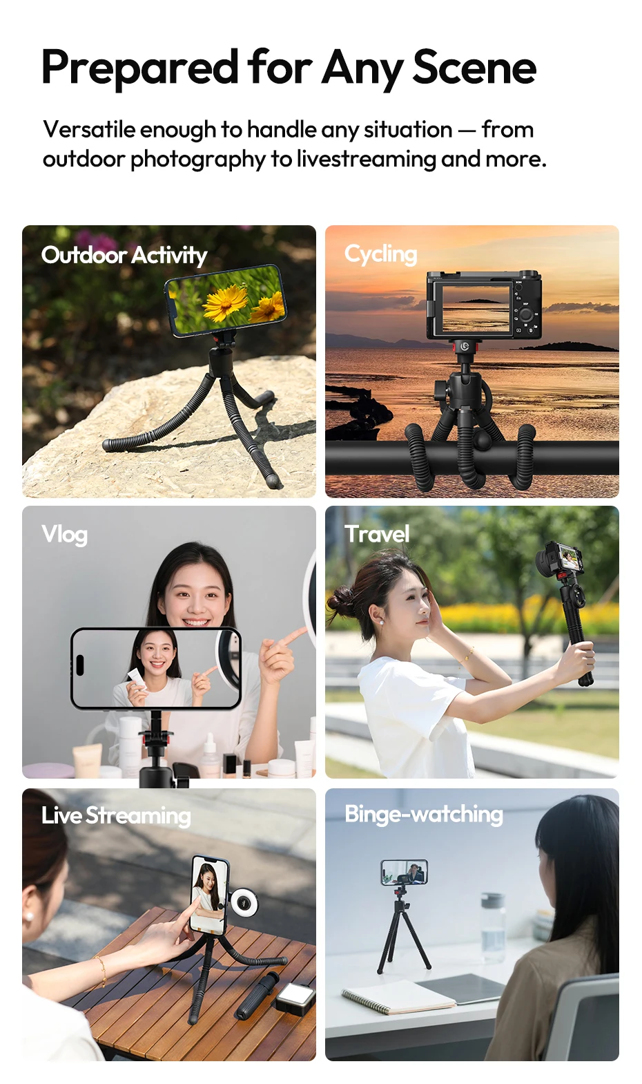Ulanzi MT30 Magnetisches flexibles Stativ für Fotografie, Telefonkamera 360° ° Einstellbare Kugelkopf umwickelte Beine Stativ Outdoor Vlog – Detail 11