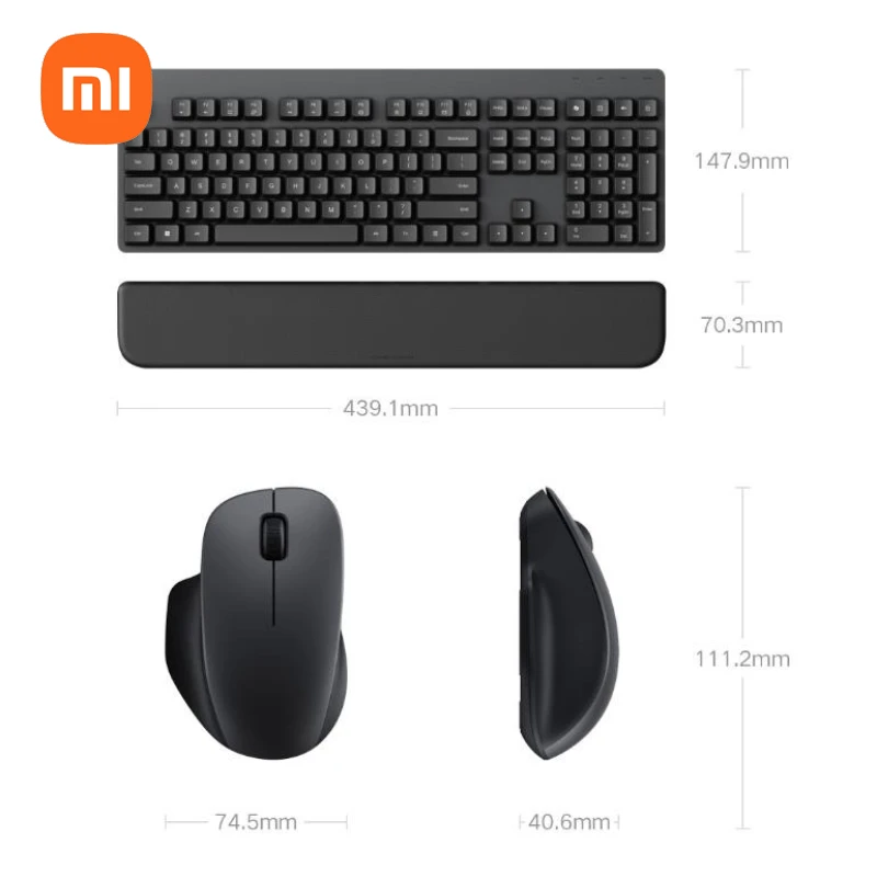 

Новый оригинальный комплект беспроводной клавиатуры и мыши Xiaomi Comfort Edition, съемная подставка для рук, бесшумная кнопка, беспроводной приемник 2,4 ГГц