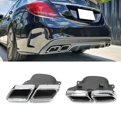 Car Exhaust Tip Muffler Tips For Mercedes Benz C63 W205 C200 C300 C180 C260 2015 2016 2017 2018 Quad Tailpipe Nozzle