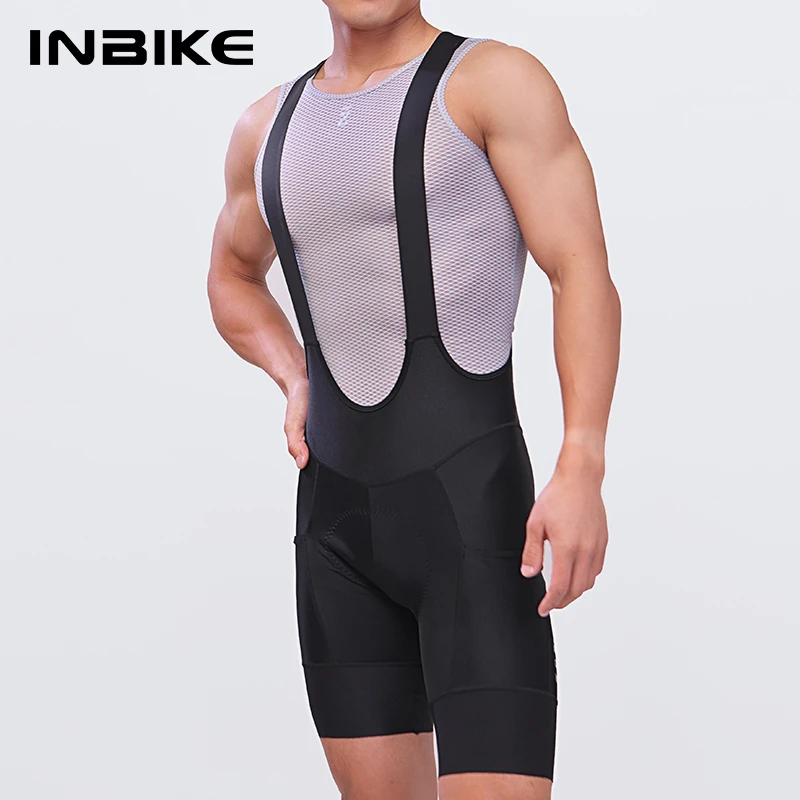 INBIKE Summer Men Cycling Shorts Seamless Bicycle Bib Pants Man Comfortable  Cycling Pants Road Bike Reflective with 4 Pockets