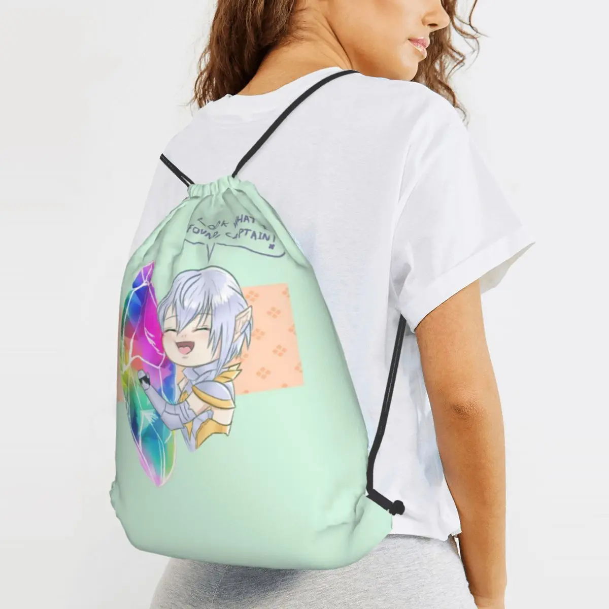 Lucky Grimnir (Granblue Fantasy) Backpacks Casual Drawstring Bags Sports Bag Book Bags for Man Woman Students