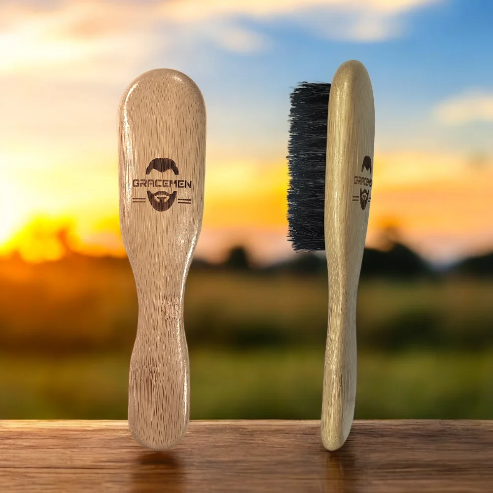 

The Gracemen Bamboo Beard Brush for Gentlemen Handle 100% Natural Boar Bristles Bamboo pocket Sized Face & Hair Massage Brush