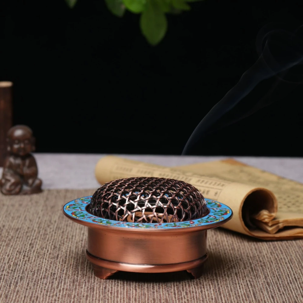 Cloisonne Incense Burner Holder Three Legged Incense Burner Stove Household Indoor Agave Stove Zen Tea Room Home Decoration