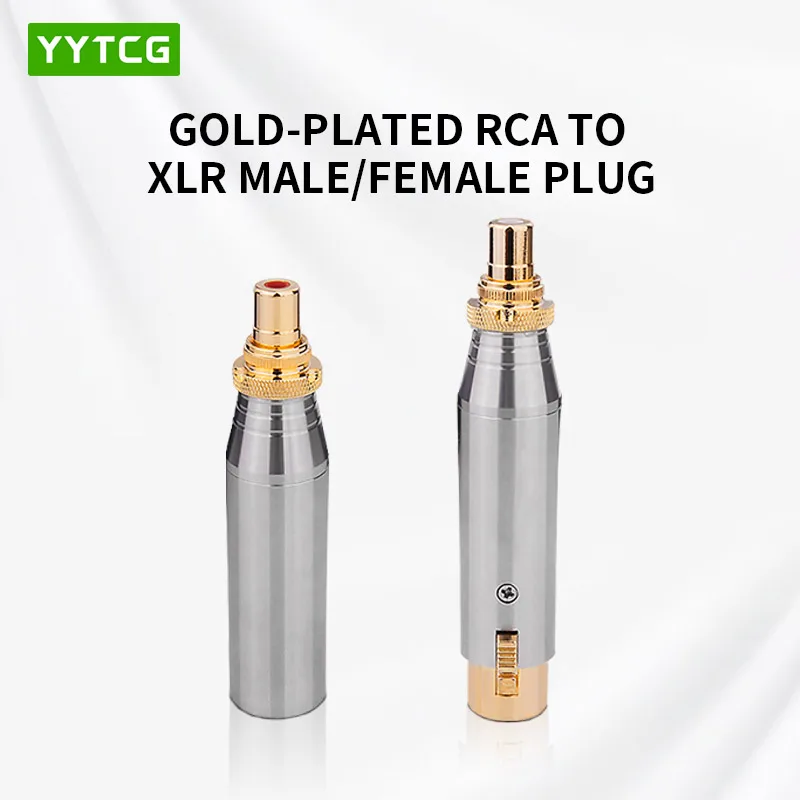 YYTCG 3 Pin XLR Male Plug to Female RCA Phono Socket Mic Cable Mixer Nickel-plated Audio Adapter