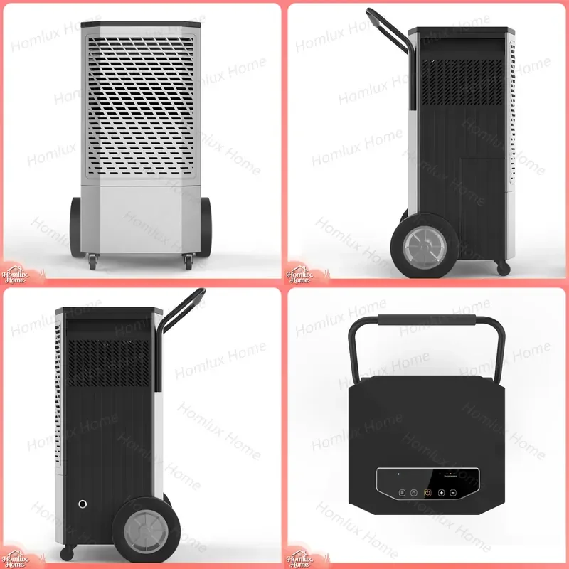 90L D Commercial Dehumidifier Heavy Duty Vertical Design Energy Saving Mobile Industrial Dehumidifier for Basement Garage
