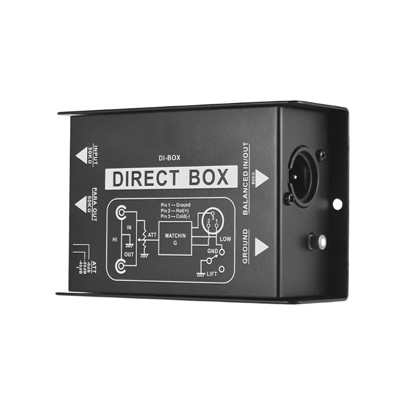 Professional DIRECT BOX Single Channel Passive DI-Box Direct Injection Box Balanced & Unbalance Signal  New Dropship