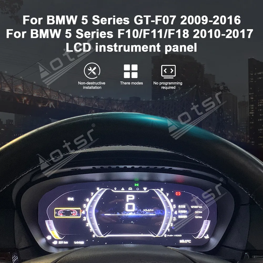 For BMW 5 Series 5GT F07 F10 F11 2009 2010 2011 2012~2016 Speed Meter LCD Cluster Instrument Panel Multimedia Player Dashboard