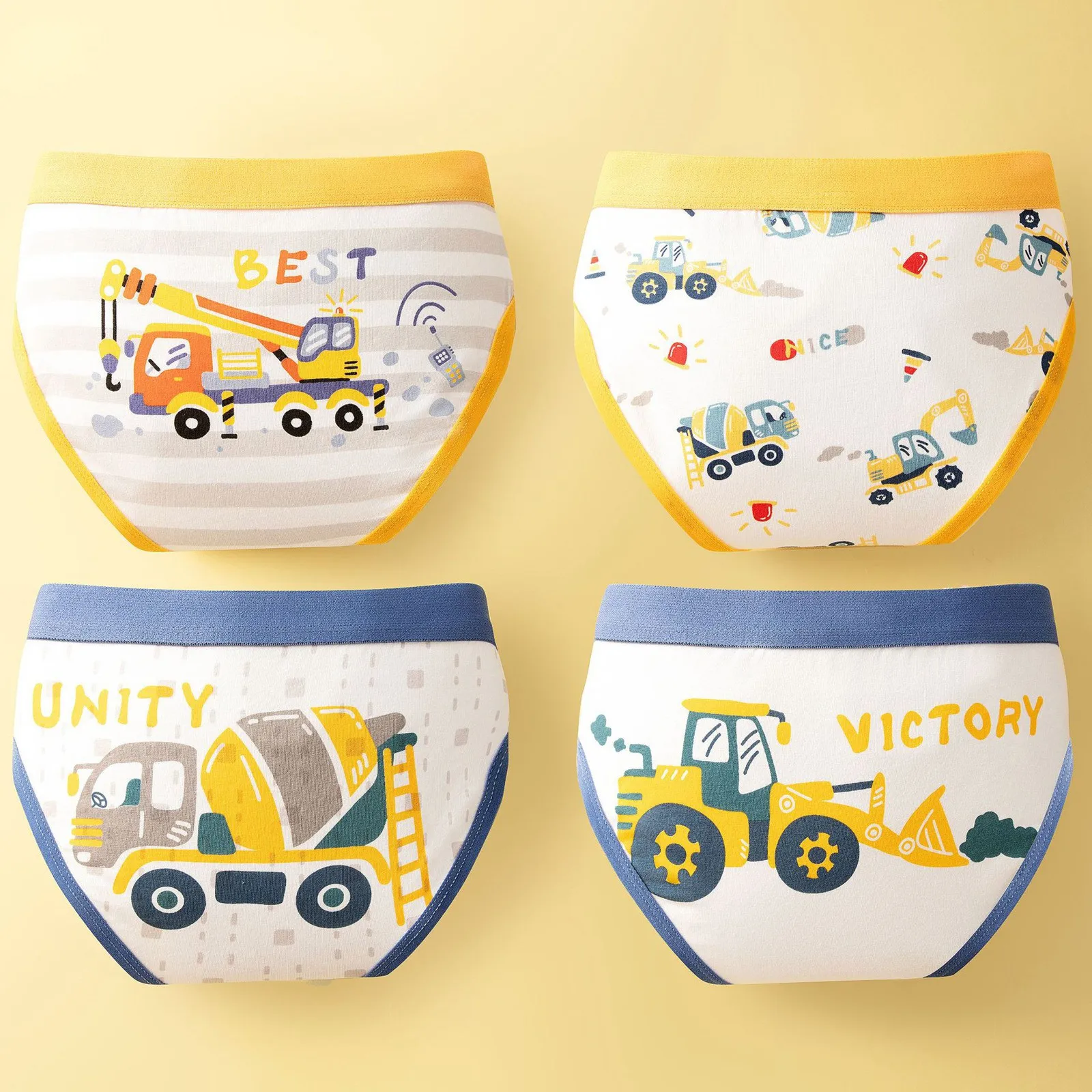 Boys Cotton Underwear Fashion Panties Cute Cartoon Racing Print Kids Underpants Breathable Antibacterial Briefs for Boys 4pcs