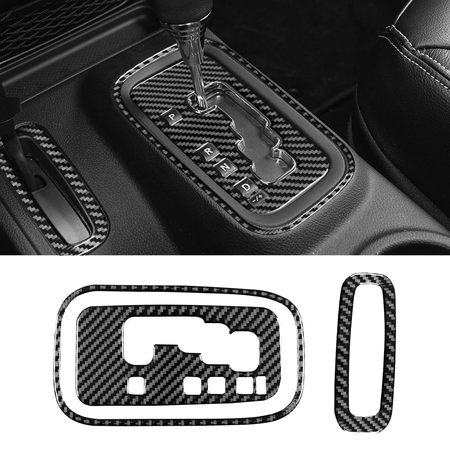 

Real Carbon Fiber Gear Shift Panel Decoration Cover Stickers for Jeep Wrangler JK 2011-2017 Auto Interior Mouldings Accessories