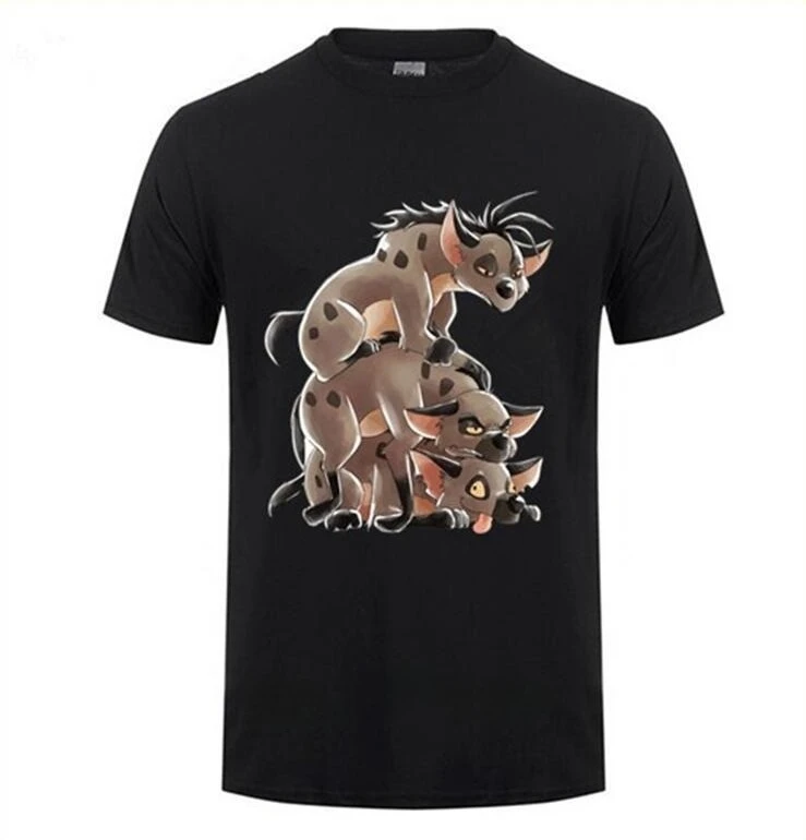 2026Fashion Print Hyena Stack T Shirt Men Mufasa T-shirt Male Lion King Simba Tshirt Harajuku Cotton Tops Hipster Tee Shirt