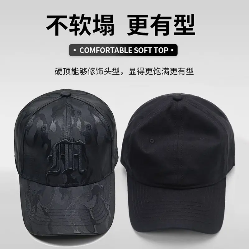 Hat Men\'s 2023 New Camouflage Embroidered Baseball Cap Fashion Fashion Brand Hard Top Stylish Peaked Cap Men\'s Four Seasons