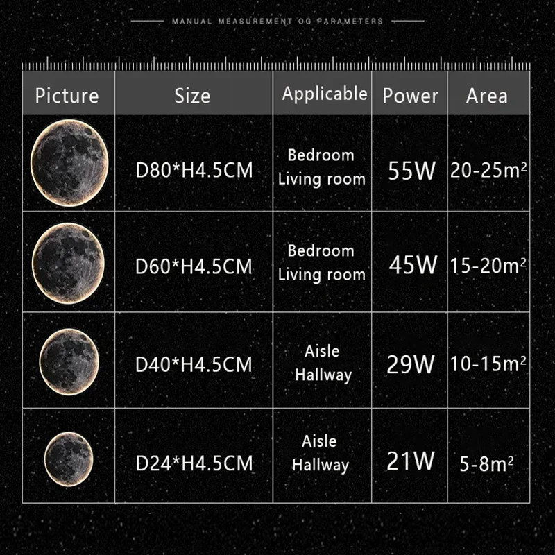 Modern LED Lua e Terra Luzes de teto, Lâmpadas de parede, Luz Interior Lustre, Quarto, Sala de jantar, Corredor, Escada, Corredor, Escritório