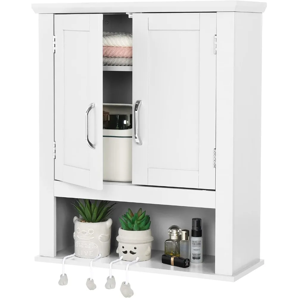 

Bathroom Wall Cabinet 21x8.5"x25"Modern White Medicine Cabinet Organizer Over The Toilet Storage with 2 Doors 1 Adjustable Shelf