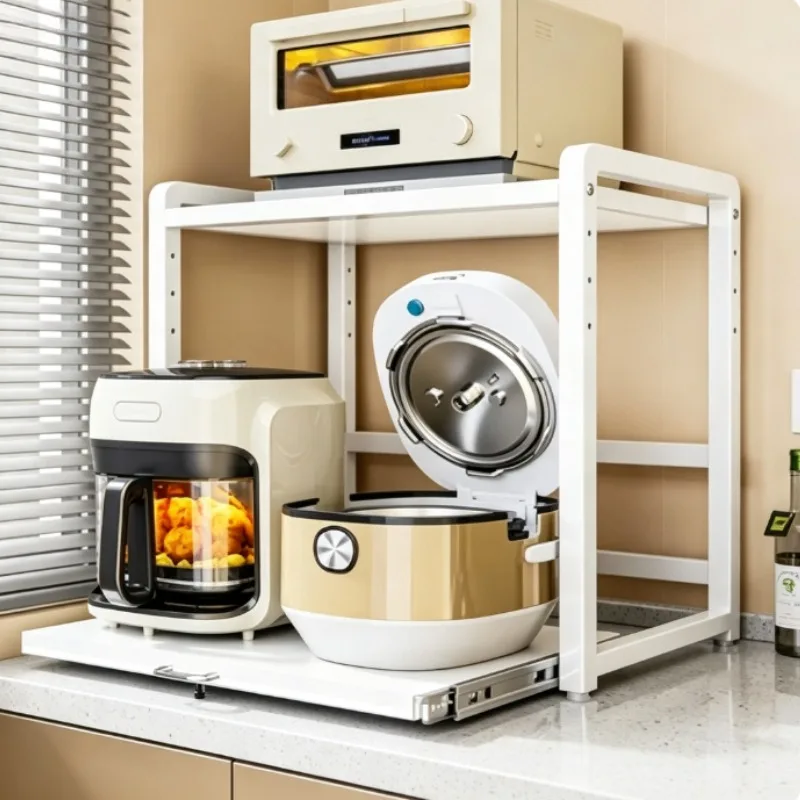 Apartment Countertop Kitchen Gadgets Pull Up Coffee Station Storage Shelves Sponge Holder Cocina Accesorios Room Accessories