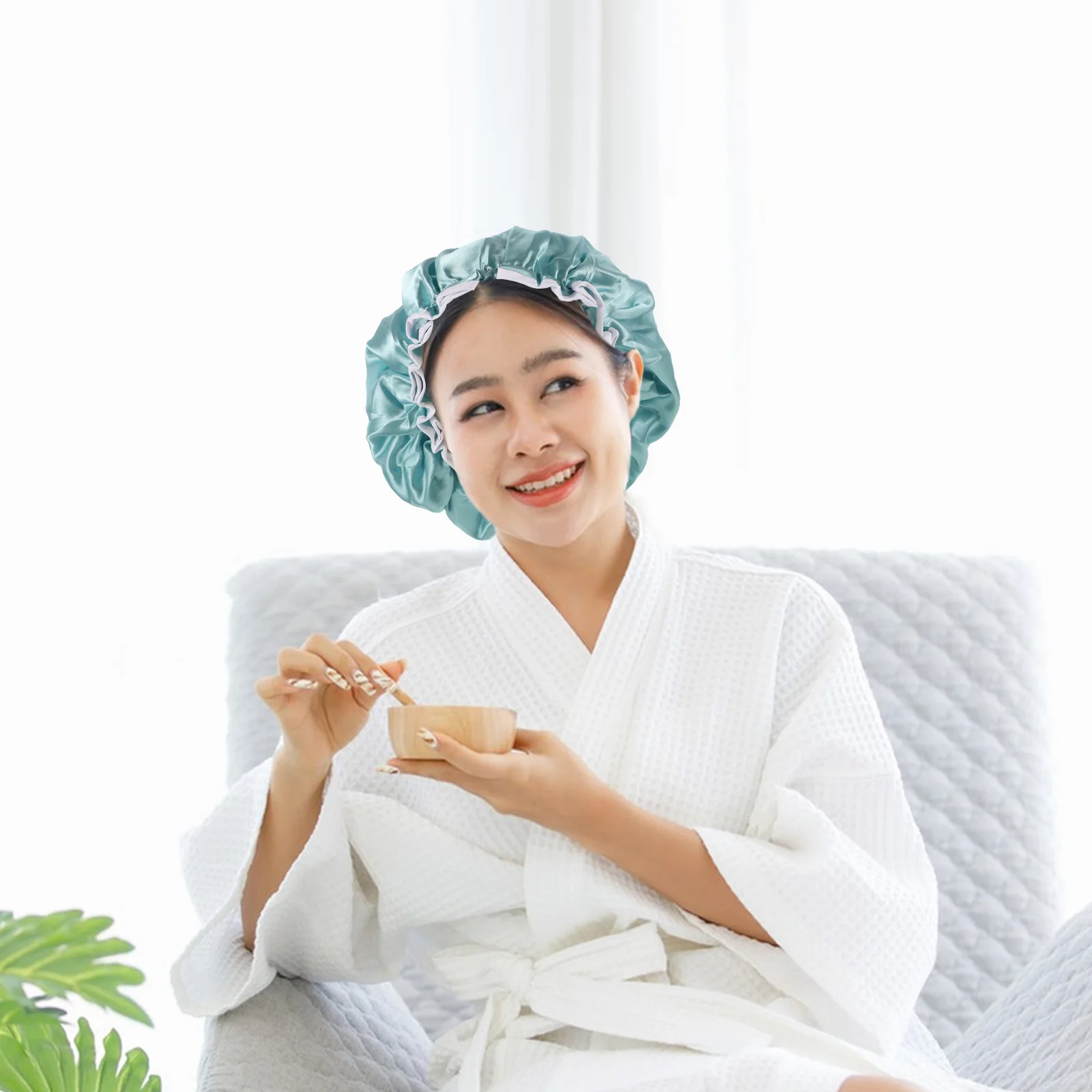 

3 шт. двухслойная шапочка для ванны, водонепроницаемая шапочка для душа премиум-класса, защищающая волосы во время ванны, женские водонепроницаемые шапочки для душа, многоразовые, моющиеся