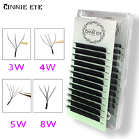 5D W False Lash Extension 4D 5D W Eyelash Cluster Supplies 3D 8D Russia Volume Fans Faux Mink Lash Bundles Curl C/D Doe Eye