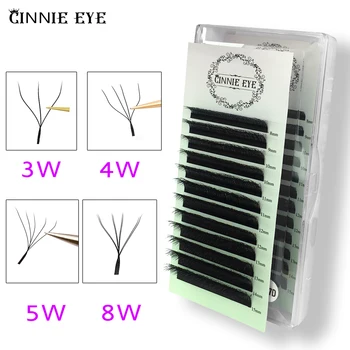 가짜 속눈썹 연장 5D W 4D 5D W 속눈썹 클러스터 용품 3D 8D 러시아 볼륨 팬 인조 밍크 속눈썹 번들 컬 C/D Doe Eye
