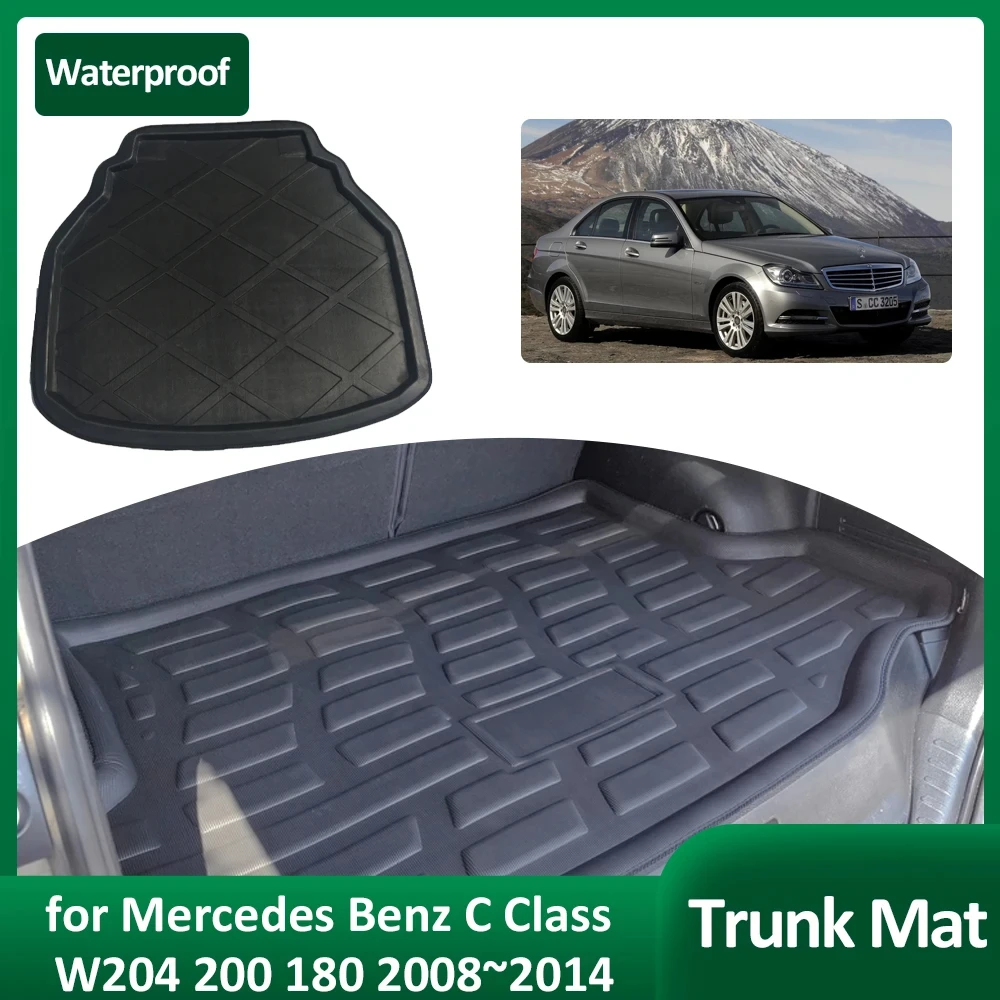 

Trunk Mat For Mercedes Benz C Class W204 200 350 180 2008~2014 Waterproof Luggage Cargo Boot Pad Liner Cover Custom Accessories