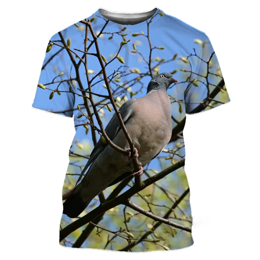 Pigeon T-shirt Bird 3D Print Summer Men Woman T Shirts Streetwear Short Sleeve O-Neck Tees Oversized Harajuku Kids Tops Clothes