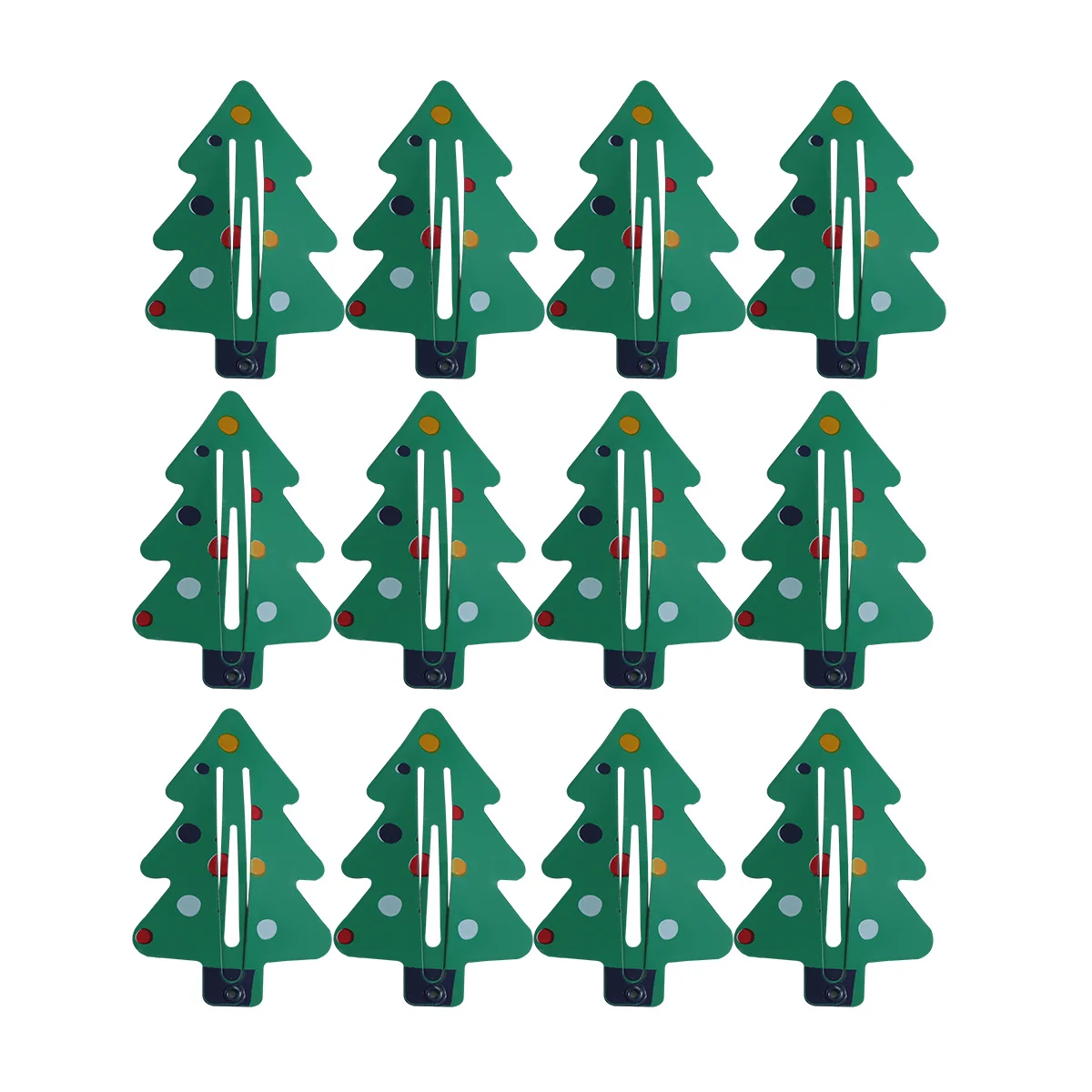 

12 шт., заколки для волос в виде рождественской елки, разные праздничные узоры, аксессуары для волос с безопасной ручкой для девочек, детский праздничный наряд, украшение