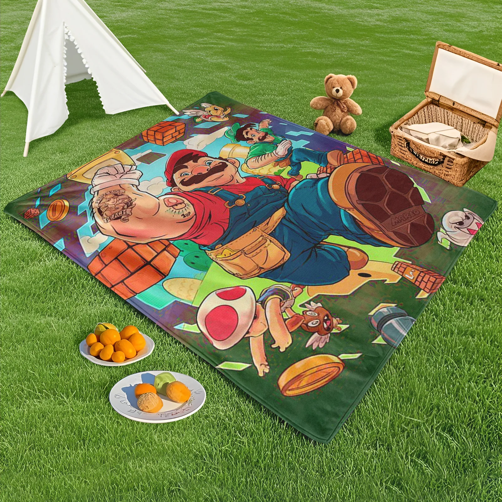 

Vivid Green And Magenta Small Animal Themed Outdoor Blanket For Stylish Picnics Adventures And Relaxing Outdoor Escapes
