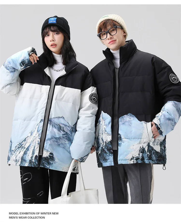 Autumn and Winter warm Basic Popular Solid Color Ironless Urban Stand Up Collar Jacket Down Jacket Coat Men