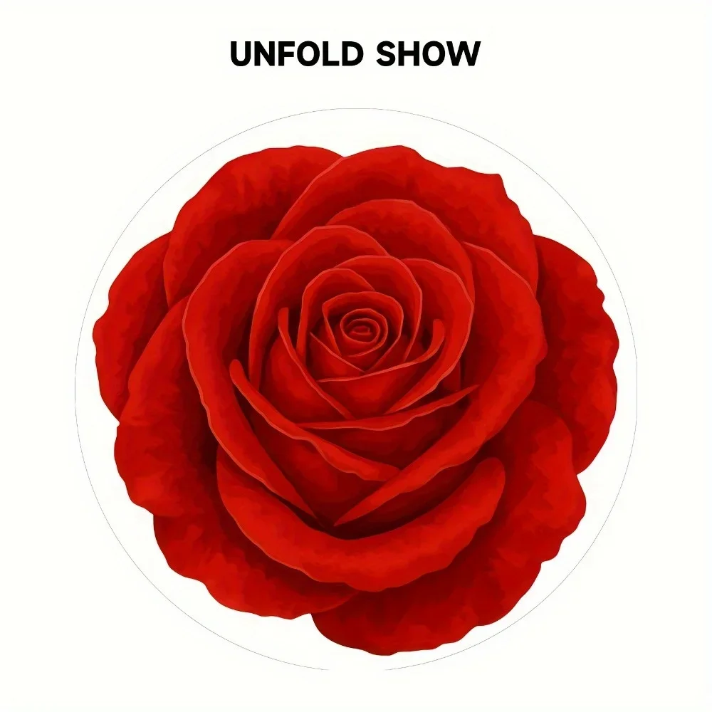 One polyester round tablecloth, featuring a lifelike rose design with bright colors.