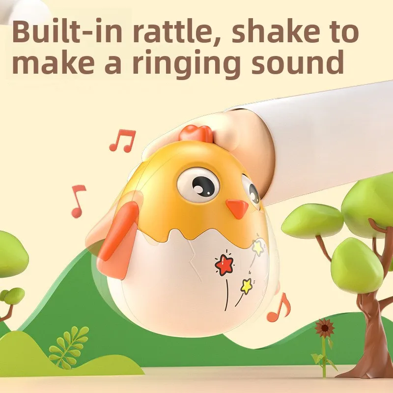لعبة بهلوان كبيرة لطيفة على شكل دجاجة لطيفة للأطفال، خشخشة تعليمية للتعلم المبكر للأطفال، مثالية للأولاد والبنات #2