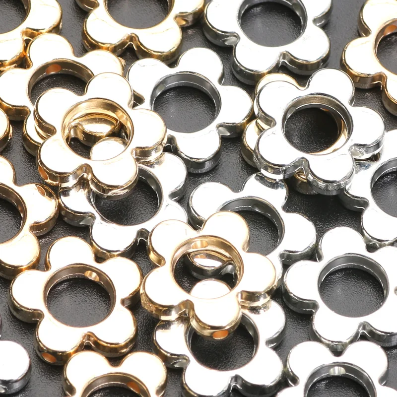 30 stücke 15mm zwei Loch ccb Blume Rahmen Perlen Spacer Anschlüsse Schmuck machen DIY Halskette Armband Ohrringe Anhänger Zubehör