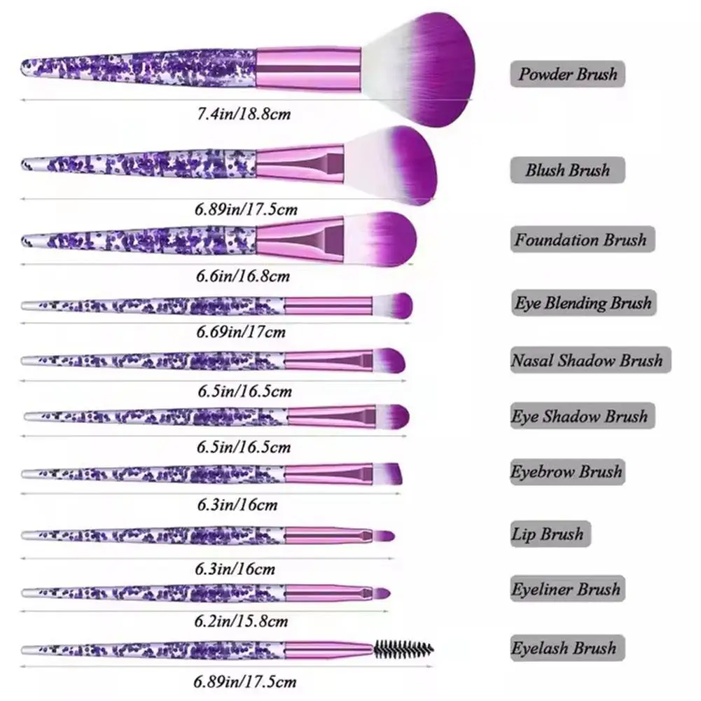 Juego de brochas de maquillaje profesional, cerdas suaves sintéticas, todo tipo de piel, mango antideslizante, sombra de ojos, colorete, fácil de limpiar